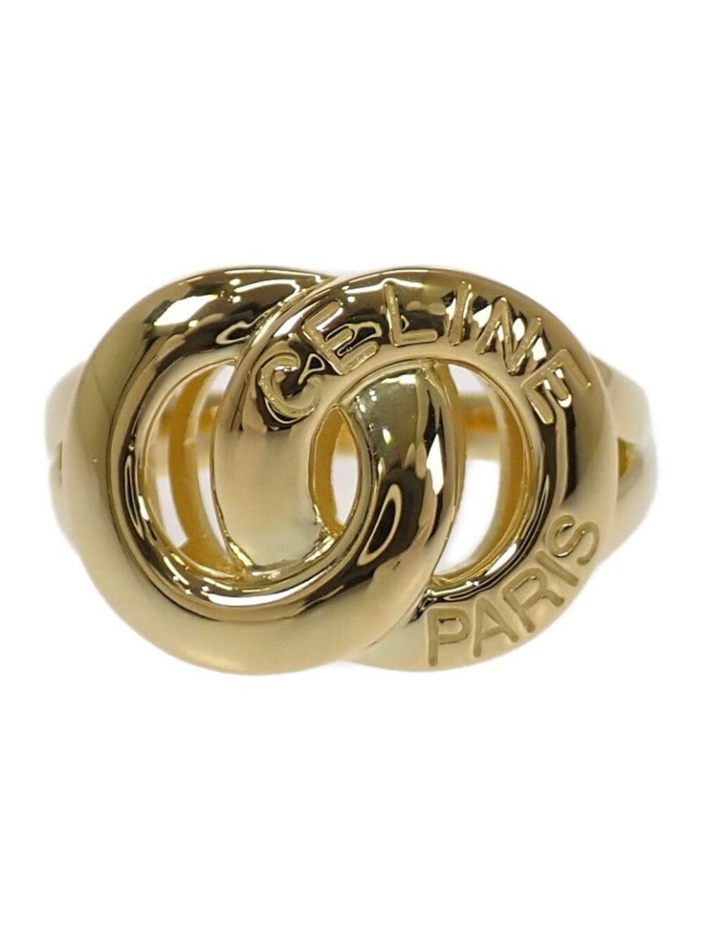 Celine Double Circle Rin 18K Yellow Gold Ring Of